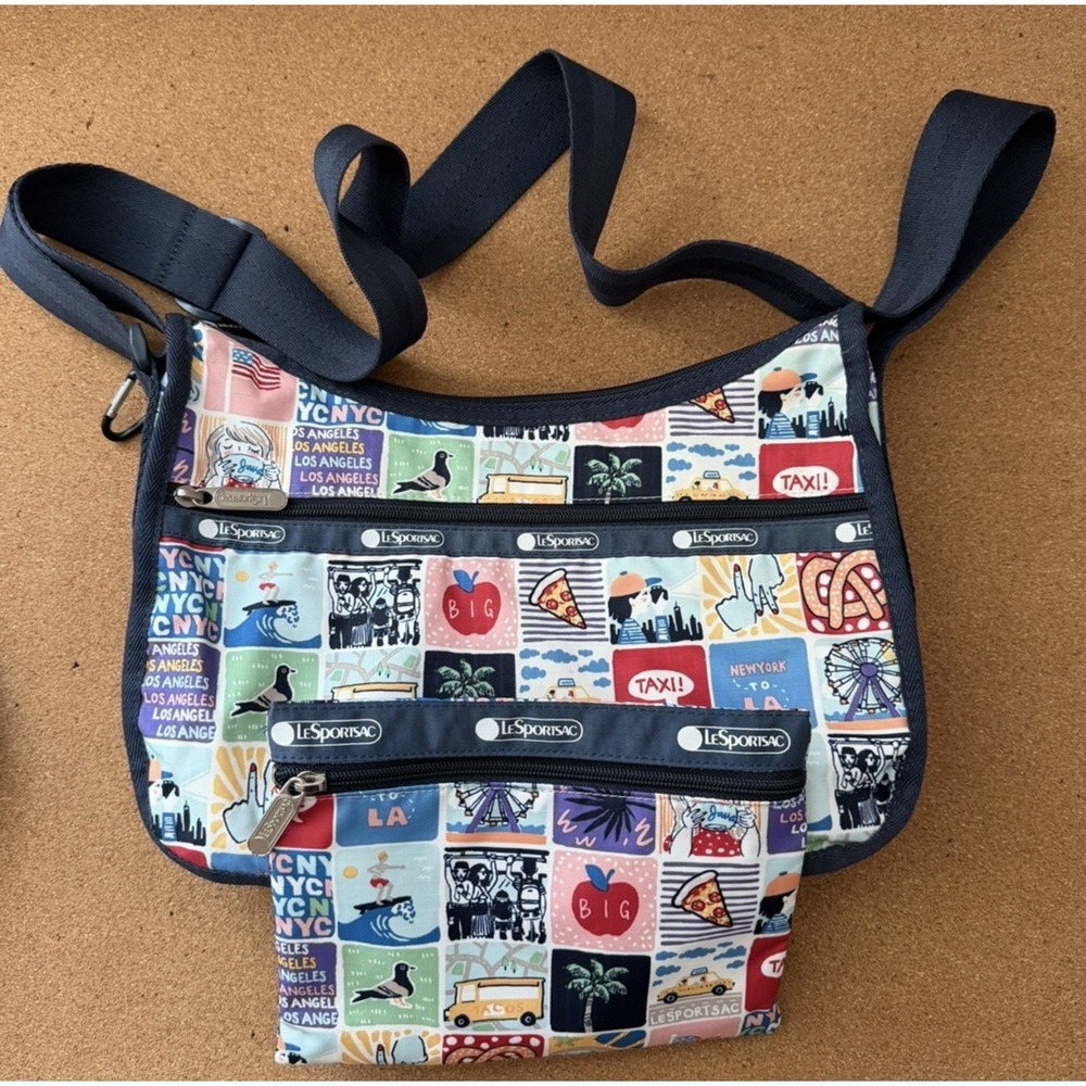 LeSportsac Exclusive Classic Hobo Crossbody NY to LA‎ Pop Art + Pouch